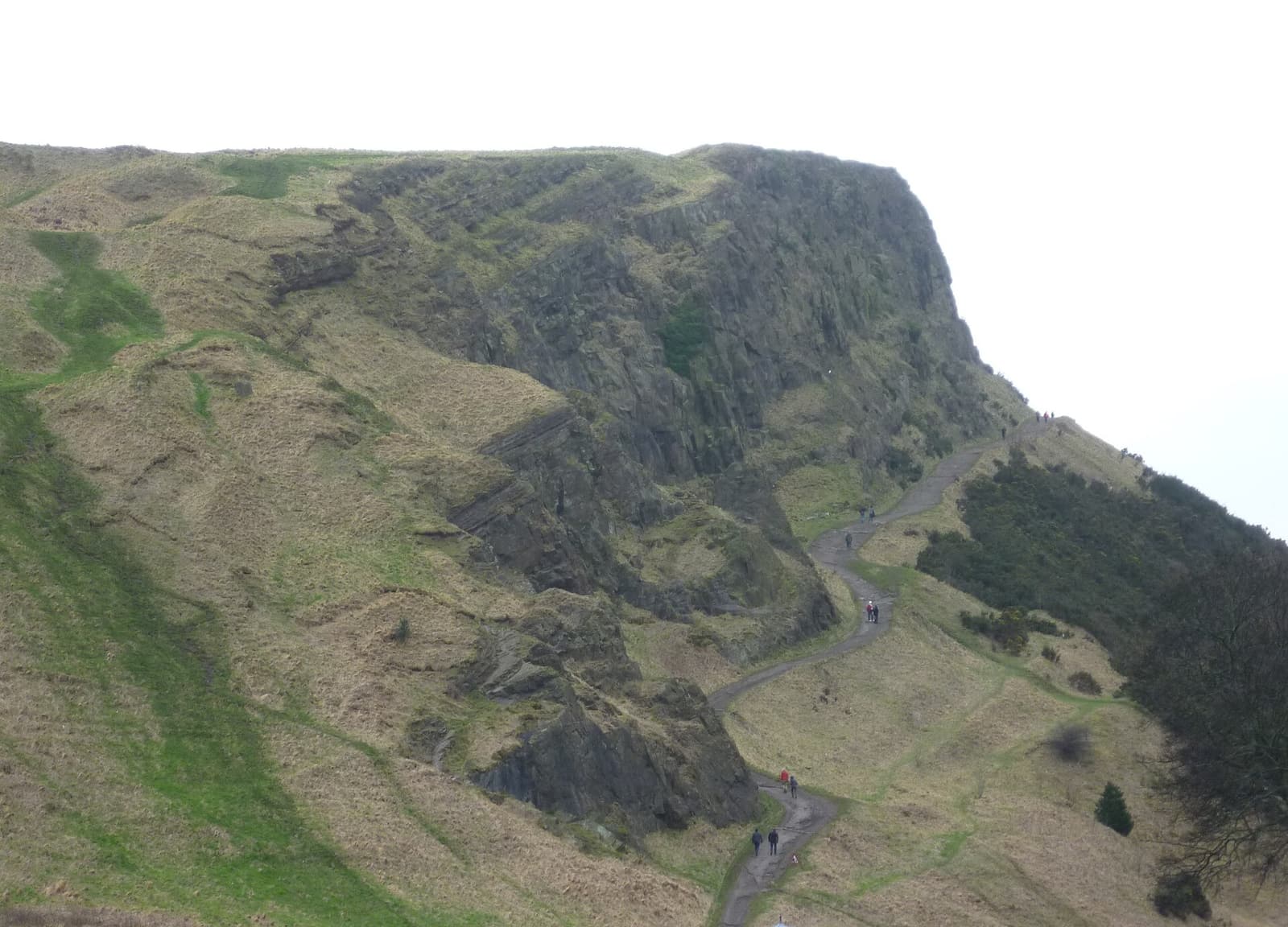 The Radical Road path running along the foot of the cliffs of Salisbury Crags